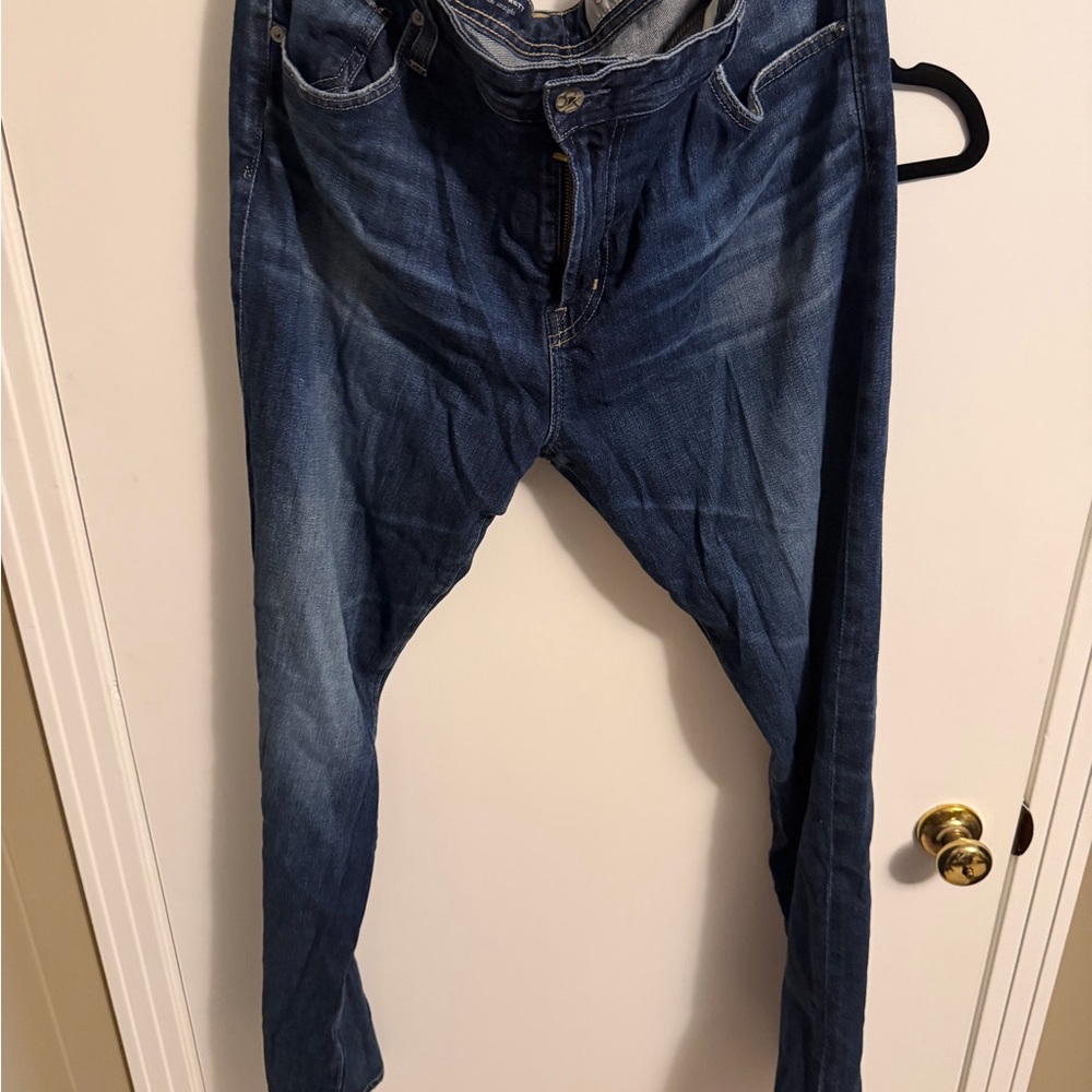 Ag Adriano Goldschmied Men's Dark Blue Slim Jeans Everett aged denim